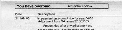 my latest tax bill, showing that I have overpaid!